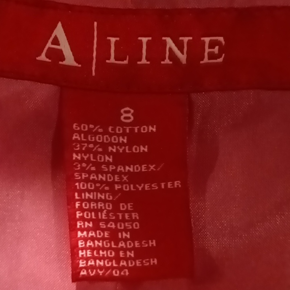 A | LINE cotton blend pink light coat w vertical front zippered pockets Size 8